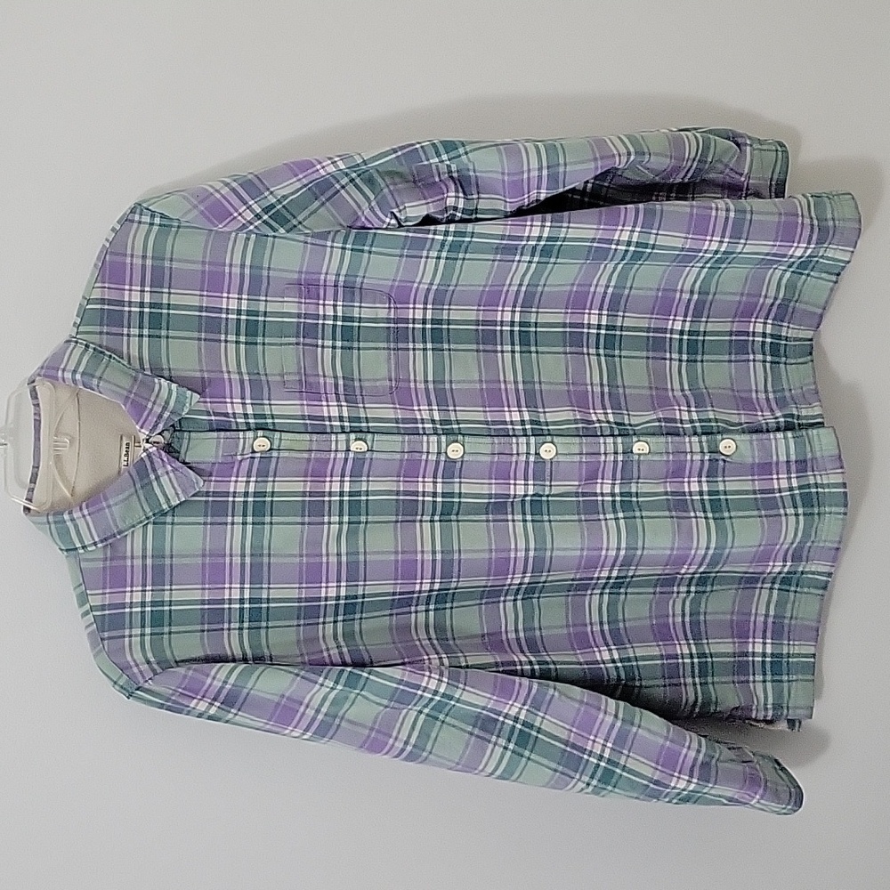 L.L. Bean Fleece Lined Plaid Shacket, Size Medium